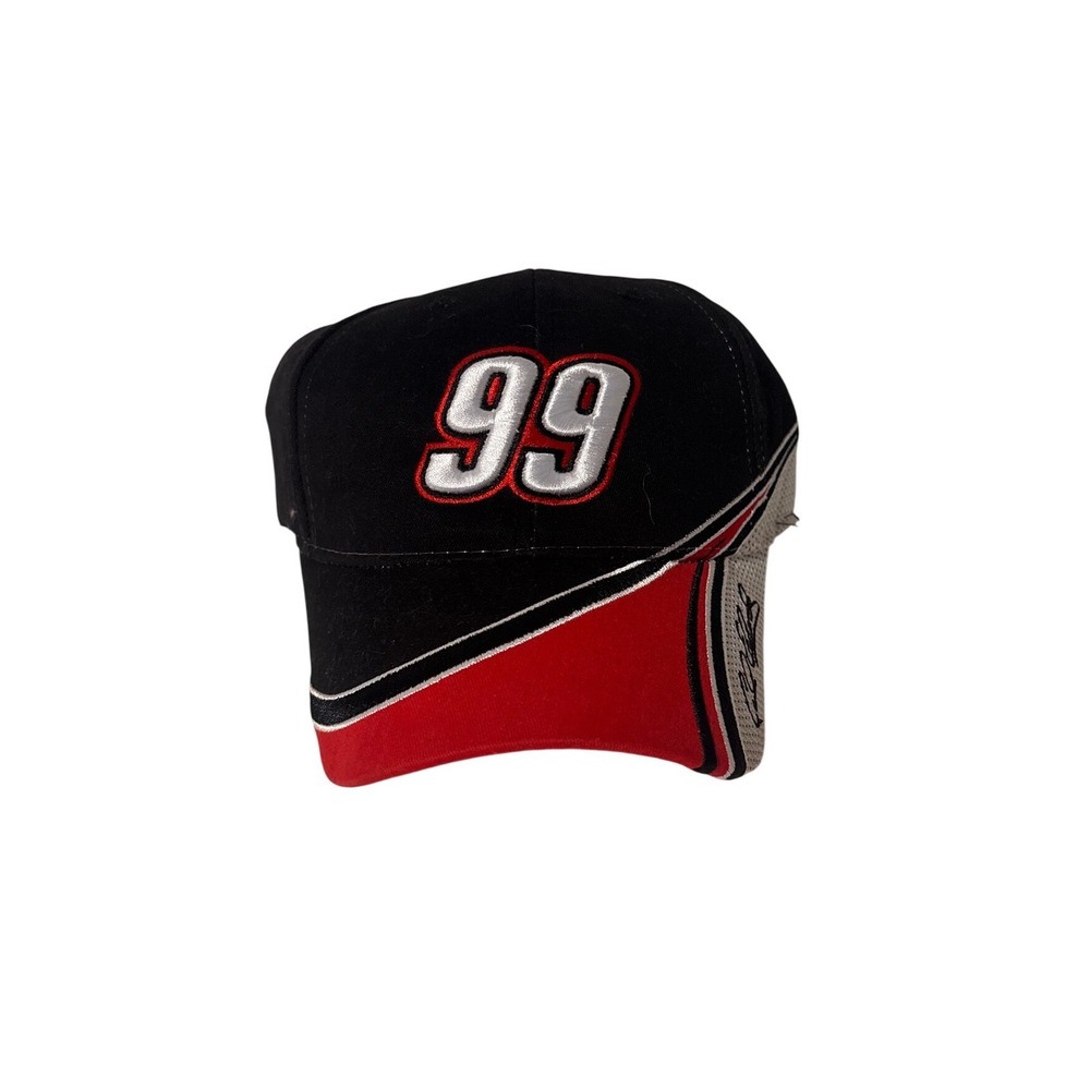 Team Caliber NASCAR Carl Edwards 99 Roush Racing Hat Black Red Adjustable Cap